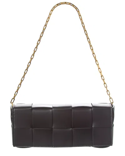 Bottega Veneta Intrecciato Mini Leather Shoulder Bag In Black