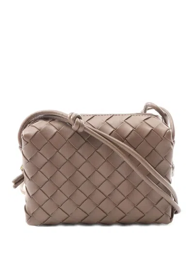 Pre-owned Bottega Veneta Intrecciato Mini Loop Camera Bag In Neutral
