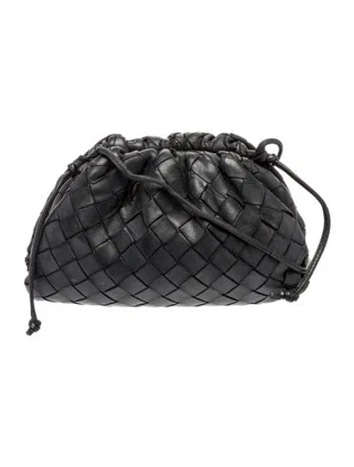 Pre-owned Bottega Veneta Intrecciato Mini Pouch In Black