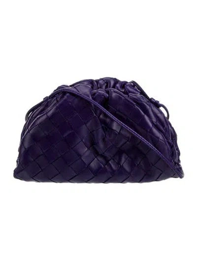 Pre-owned Bottega Veneta Intrecciato Mini Pouch In Blue