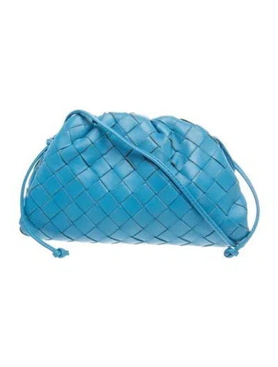 Pre-owned Bottega Veneta Intrecciato Mini Pouch In Blue