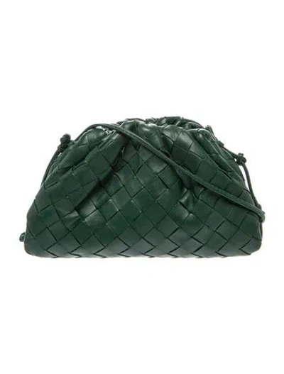 Pre-owned Bottega Veneta Intrecciato Mini Pouch In Green