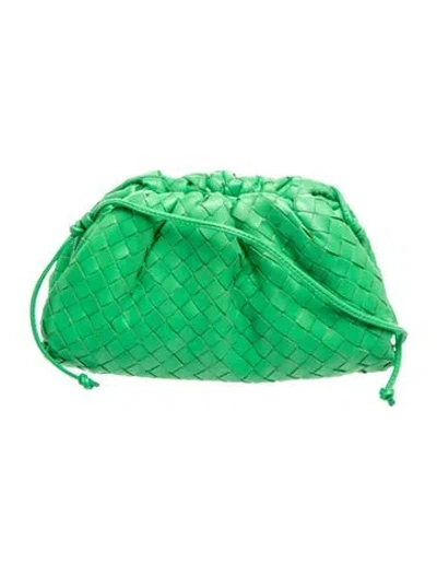 Pre-owned Bottega Veneta Intrecciato Mini Pouch In Green