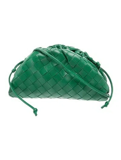 Pre-owned Bottega Veneta Intrecciato Mini Pouch In Green