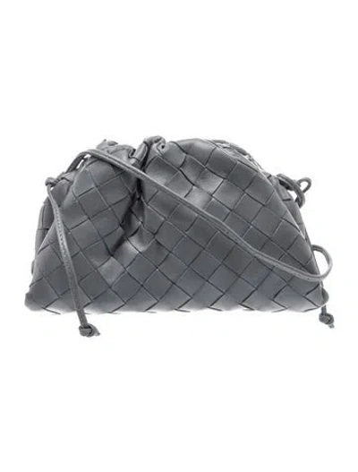 Pre-owned Bottega Veneta Intrecciato Mini Pouch In Grey