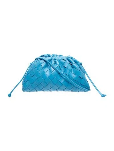 Pre-owned Bottega Veneta Intrecciato Mini Pouch Mini In Blue