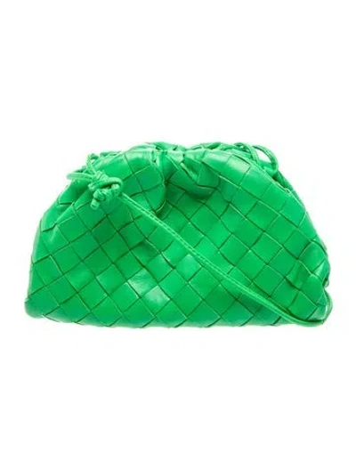 Pre-owned Bottega Veneta Intrecciato Mini Pouch Mini In Green