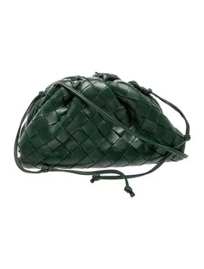 Pre-owned Bottega Veneta Intrecciato Mini Pouch Mini In Green
