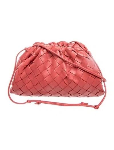 Pre-owned Bottega Veneta Intrecciato Mini Pouch Mini In Red