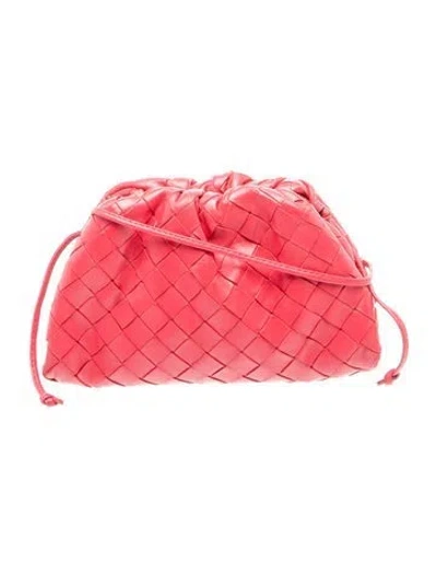Pre-owned Bottega Veneta Intrecciato Mini Pouch Mini In Red