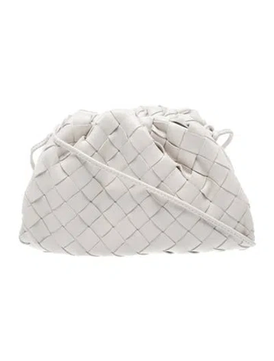 Pre-owned Bottega Veneta Intrecciato Mini Pouch Mini In White