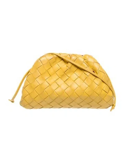 Pre-owned Bottega Veneta Intrecciato Mini Pouch Mini In Yellow