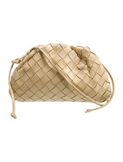 Pre-owned Bottega Veneta Intrecciato Mini Pouch In Neutral