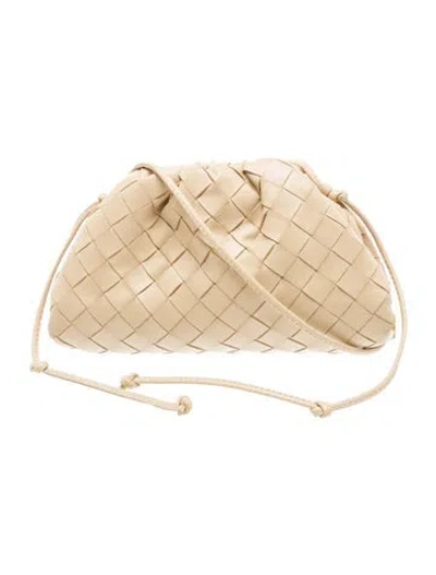 Pre-owned Bottega Veneta Intrecciato Mini Pouch In Neutrals
