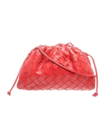 Pre-owned Bottega Veneta Intrecciato Mini Pouch In Red