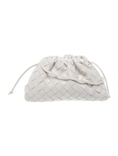 Pre-owned Bottega Veneta Intrecciato Mini Pouch In White
