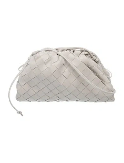 Pre-owned Bottega Veneta Intrecciato Mini Pouch In White