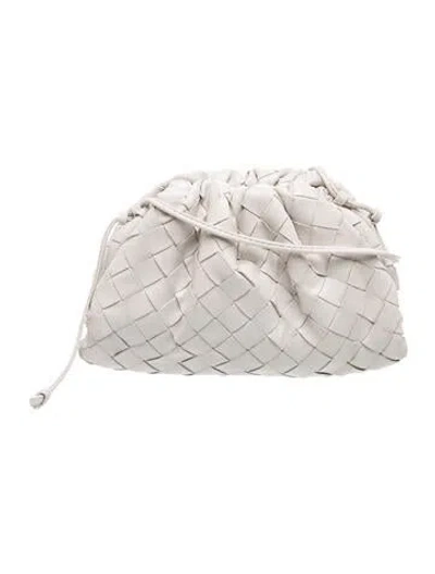 Pre-owned Bottega Veneta Intrecciato Mini Pouch In White