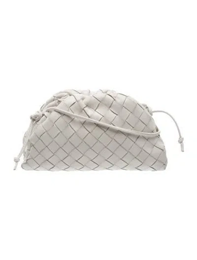 Pre-owned Bottega Veneta Intrecciato Mini Pouch In White