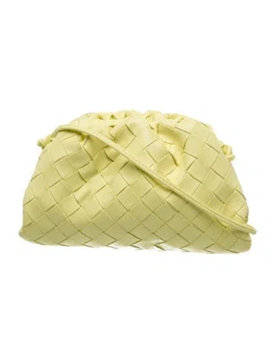 Pre-owned Bottega Veneta Intrecciato Mini Pouch In Yellow