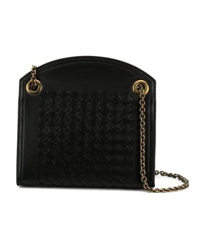 Bottega Veneta Intrecciato Mini Shoulder Bag In Black