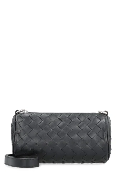 Bottega Veneta Intrecciato Motif Leather Crossbody Bag For Men In Black