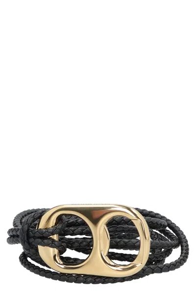 Bottega Veneta Intrecciato Nappa Belt In Black