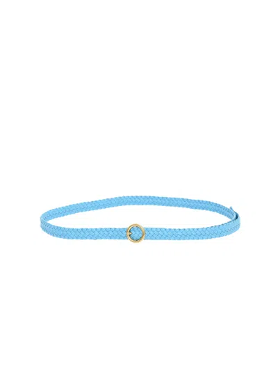 Bottega Veneta Intrecciato Nappa Belt In Blue