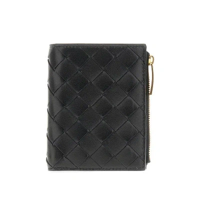 Bottega Veneta Intrecciato Nappa Leather Bi-fold Wallet In Black