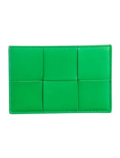 Pre-owned Bottega Veneta Intrecciato Nappa Leather Card Holder In Green