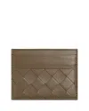 Bottega Veneta Intrecciato Nappa Leather Credit Card Case In Brown