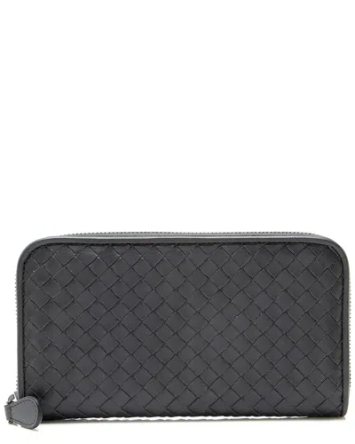 Bottega Veneta Intrecciato Nappa Zip Around Wallet (authentic Pre-loved) In Black