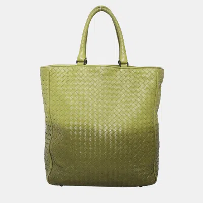 Pre-owned Bottega Veneta Intrecciato Ombre Tote Bag In Green