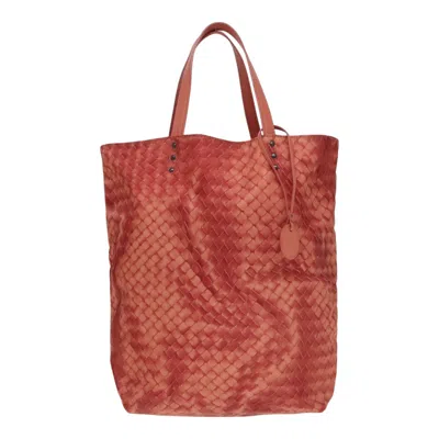 Pre-owned Bottega Veneta Intrecciato Orange Canvas Tote Bag ()