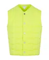 Bottega Veneta Lemon Technical Nylon Intreccio Vest In Yellow