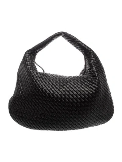 Pre-owned Bottega Veneta Intrecciato Padded Veneta Hobo Maxi 2026 In Black