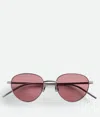 Bottega Veneta Intrecciato Panthos Sunglasses In Pink