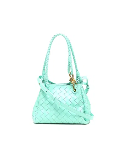 Bottega Veneta Intrecciato Parachute Andiamo Bag In Blue