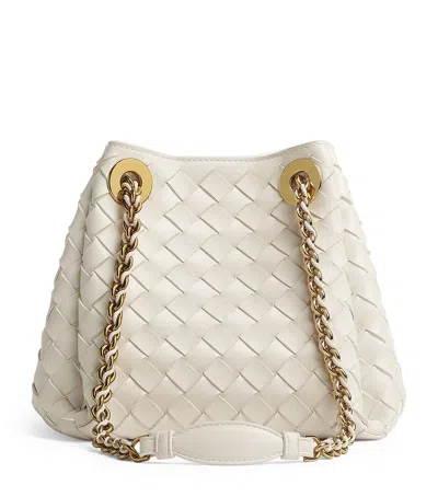 Bottega Veneta Intrecciato Parachute Shoulder Bag In White