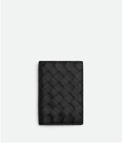 Bottega Veneta Passport Case In Black-silver
