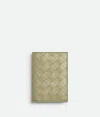 Bottega Veneta Intrecciato Passport Case In Travertine / New Sauge