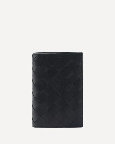 Bottega Veneta Intrecciato Passport Holder In Black