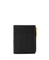 Bottega Veneta Intrecciato Pattern Leather Card Holder In Black
