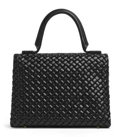 Bottega Veneta Intrecciato Patti Top-handle Bag In Black