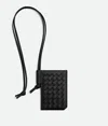 Bottega Veneta Intrecciato Piccolo Badge Holder In Black