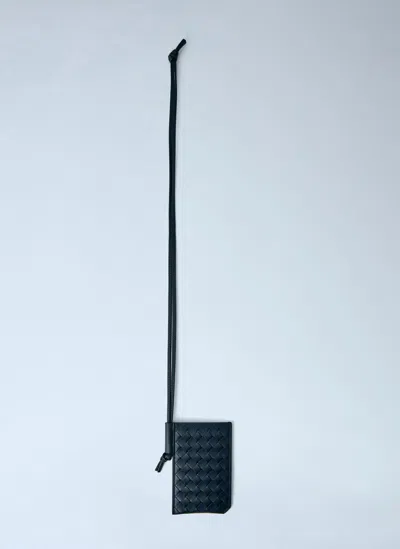Bottega Veneta Intrecciato Piccolo Badge Holder In Black