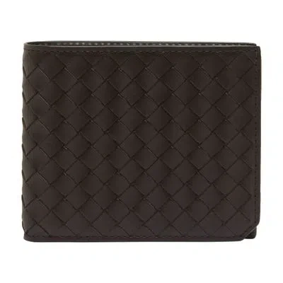 Bottega Veneta Intrecciato Piccolo Bi-fold Wallet In Black
