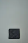 Bottega Veneta Intracciato Piccolo Woven Wrap-around Zipper Wallet In Black