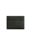 Bottega Veneta Intrecciato Leather Open Top Cardholder In Black