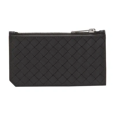 Bottega Veneta Intrecciato Piccolo Cardholder In Black